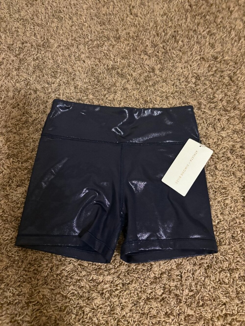 Athleta Girl X Simone Biles Chit Chat Shorts XL Xtra Large 14 Dark Blue NWT NEW